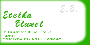 etelka blumel business card